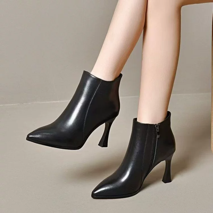 2024 новые осенние и зимние сапоги на высоком каблуке женские туфли на толстом каблуке Мартин сапоги весной и осенью туфли на каблуке кожаные сапоги женские сапоги