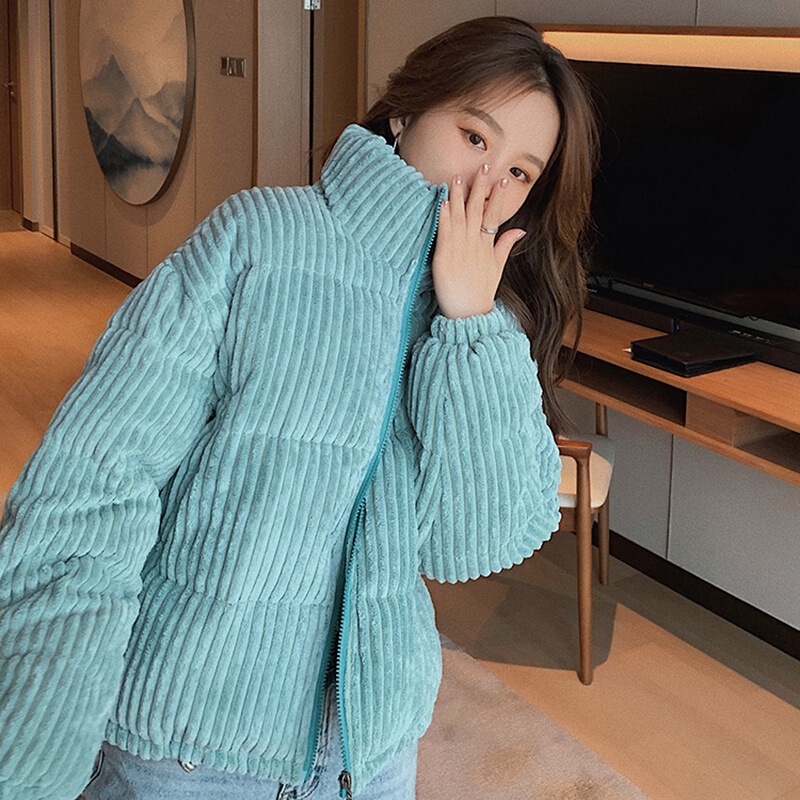 Corduroy Short Cotton Jacket for Women, Korean Style, Loose Fit, Petite Size, Winter Cotton Coat, Hong Kong Style Corduroy Short Cotton Jacket for Women, Korean Style, Loose Fit, Petite Size, Winter Cotton Coat, Hong Kong Style