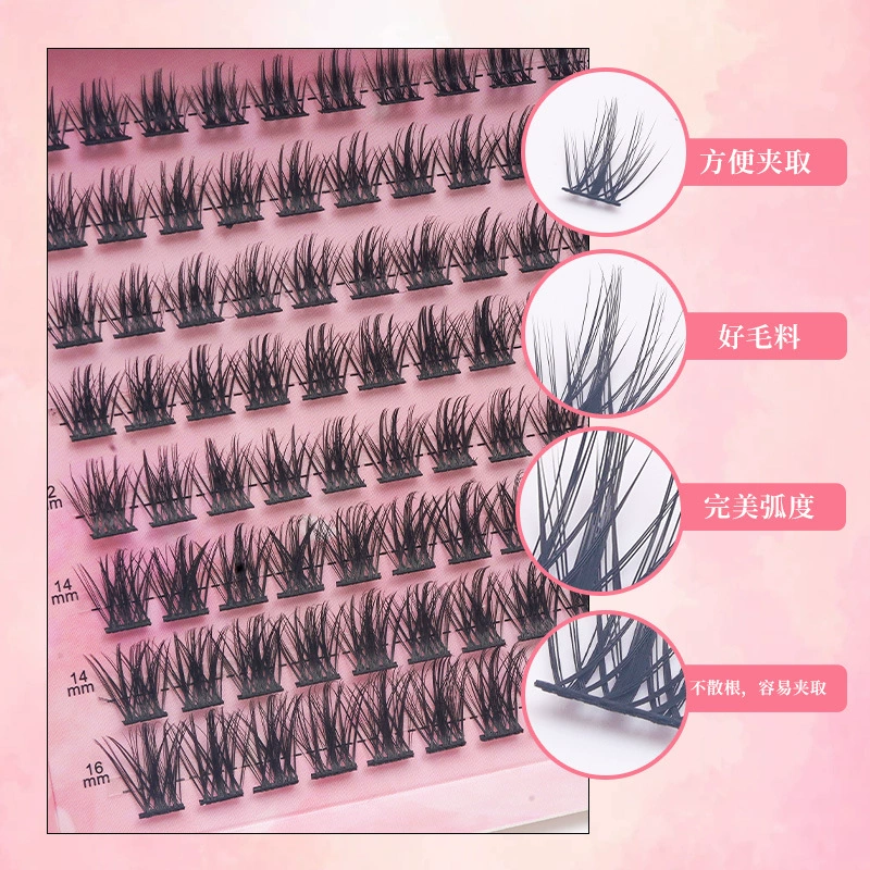 False Eyelash Clusters, Dense European Style, Separate Tufts, D-3–D-7 Options