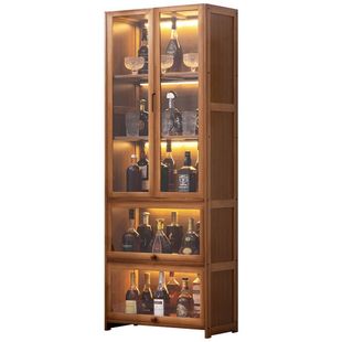 Wine Cabinet Partition Cabinet Modern Simple Red Wine Cabinet Display Cabinet Floor-Standing Wall Storage Cabinet Home Wine Rack Display Smoke P^