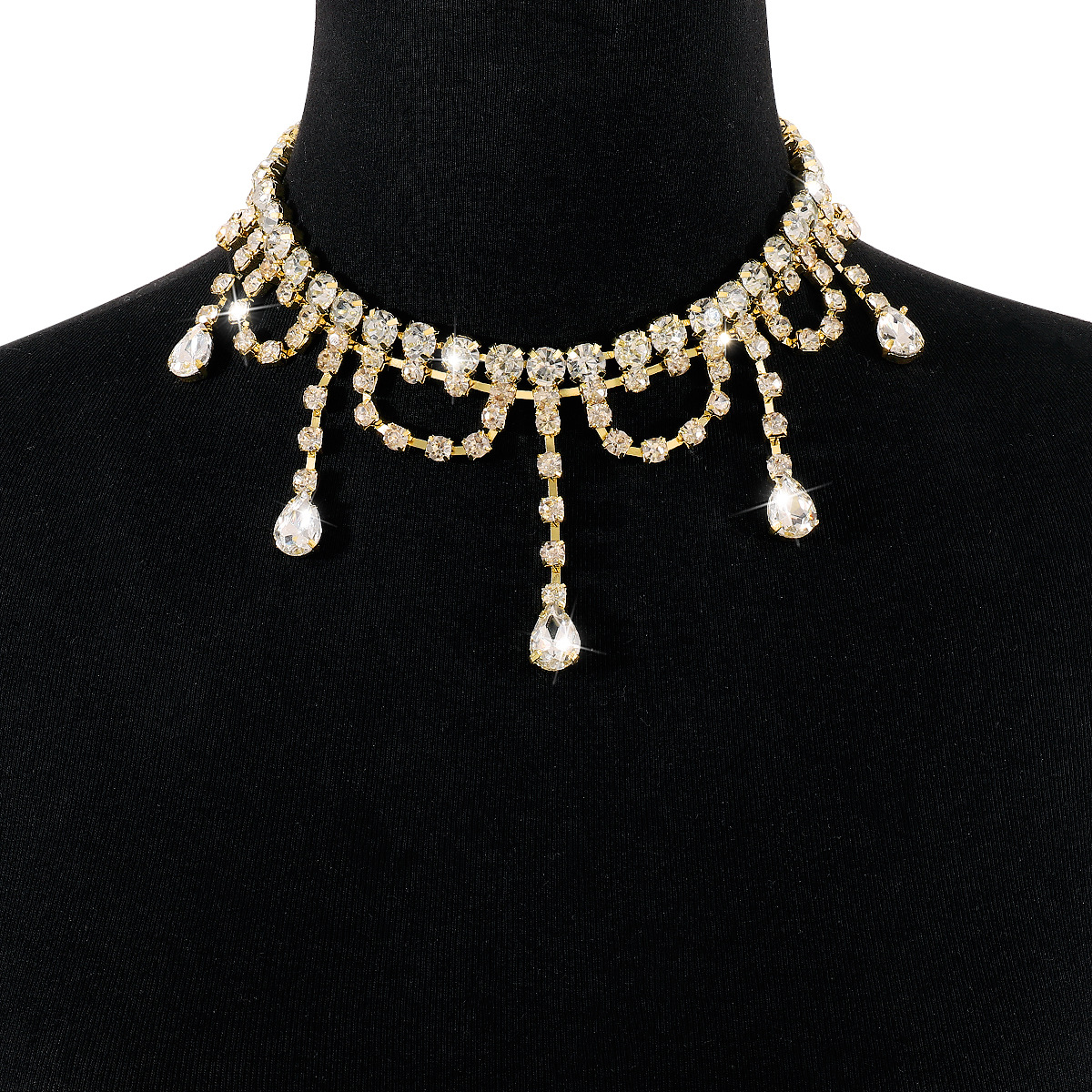 Estilo Simple Color Sólido Cadena De Garras Embutido Diamantes De Imitación Mujeres Collar display picture 6