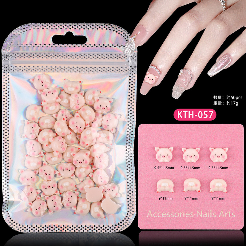 人気のネイルアートアクセサリーヒョウ柄 KT 猫バタークマバブルマートネイルアート漫画 diy ウェアラブルネイルアクセサリー|undefined