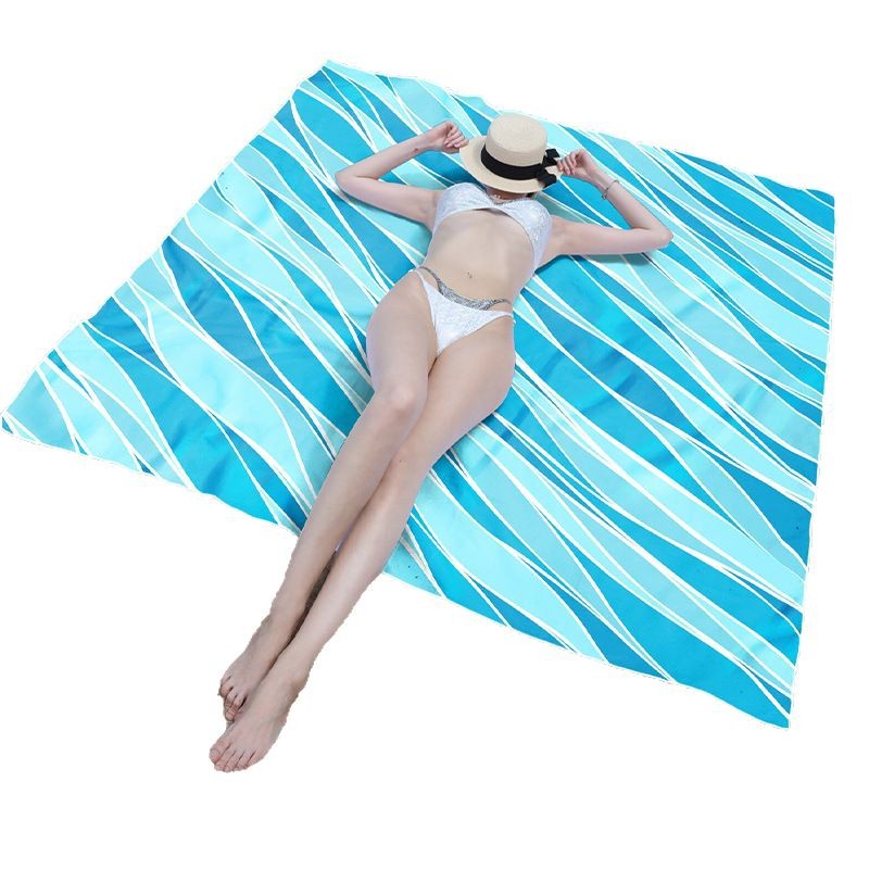 Tapete de picnic tapete ultrafino tapete impermeable y a prueba de arena tapete de playa portátil a prueba de humedad tapete de playa de impresión digital al aire libre