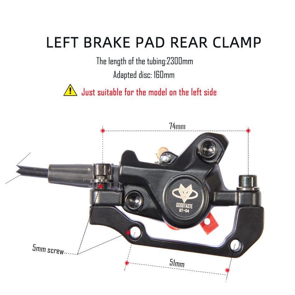 GT03 [Instalación izquierda] Conducir en nombre del freno de aceite de corte de energía bicicleta eléctrica scooter disco de aceite freno de disco hidráulico