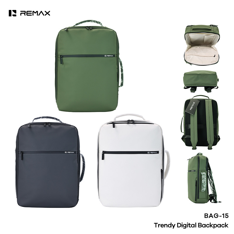 REMAX Turing Fashion Travel Casual Mochila Digital más ligera, sistema de descarga de fuerza de alto valor, mezanilla de computadora