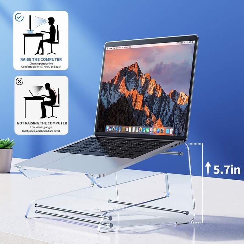 Cross-border Acrylic Detachable Transparent Vertical Acrylic Laptop Stand Acrylic Book Storage Rack
