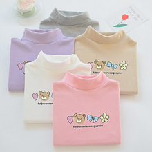 女童德绒打底衫秋冬内搭保暖婴儿上衣服半高领女宝宝儿童长袖t恤