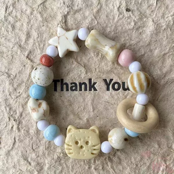 Yellow face cat bracelet
