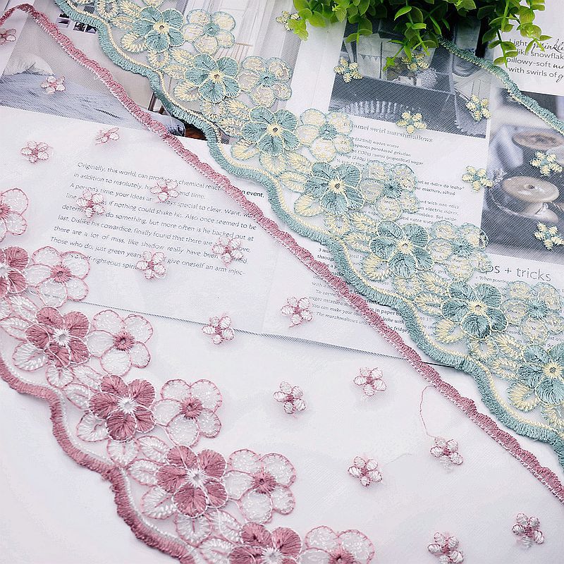 新款16厘米双层沙发垫蕾丝荷花花边窗帘底边加长遮光辅料边包邮