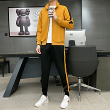 外贸2025春季新款青少年男士开衫卫衣两件套运动套装休闲韩版宽松