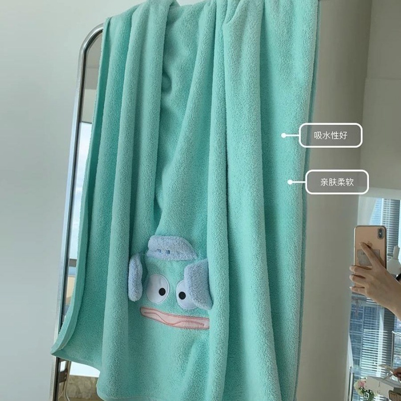 광대 물고기 3 조각 목욕 타월 3 조각 소녀의 심장 귀여운 흡수성 목욕 원피스 목욕 타월 드라이 헤어 캡 착용