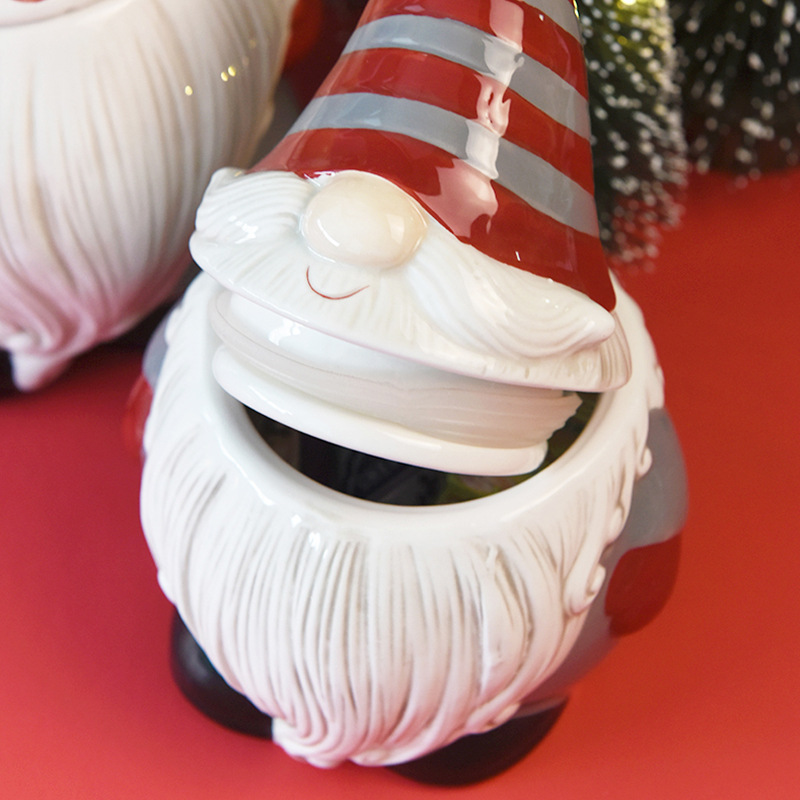 Santa Claus sealed jar creative ceramic jar large capacity household storage jar snack candied fruit storage jar_voghion.com