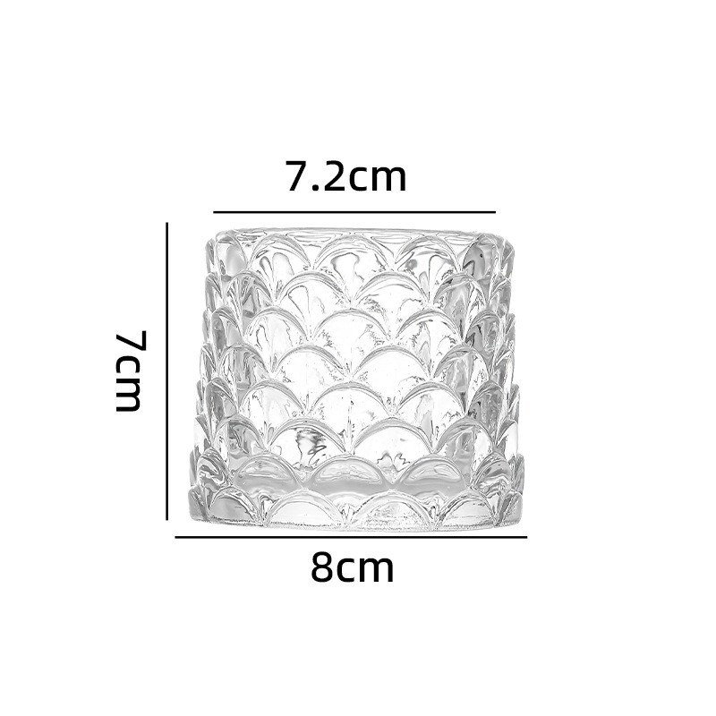 Taza de vela de bananas transparente candelabro de vidrio plano decoración de hoteles decorativos de alto valor visual de vela europea contenedor