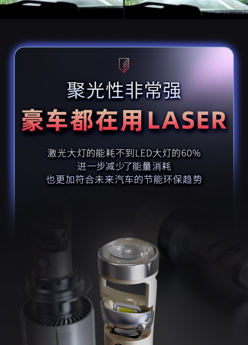 A80 fisheye turn signal lens high-power car LED headlight motorcycle super bright bulb cross-border hot sale