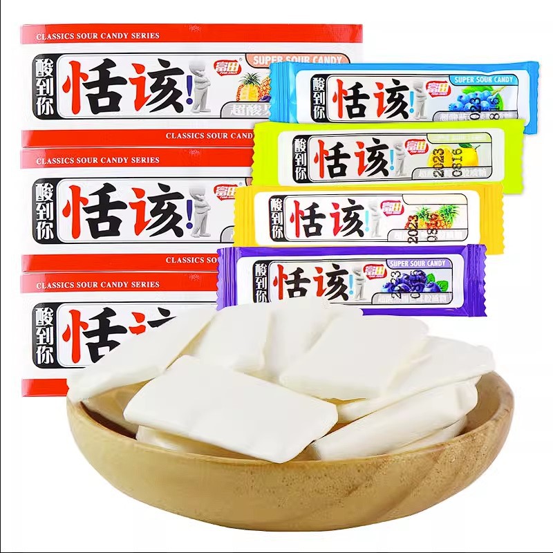 350g Fujiwara Tensai Acidic Jelly Candy Fruit Candy Leisure Nostalgic Snack Soft Milk Candy 24 Boxes/Case