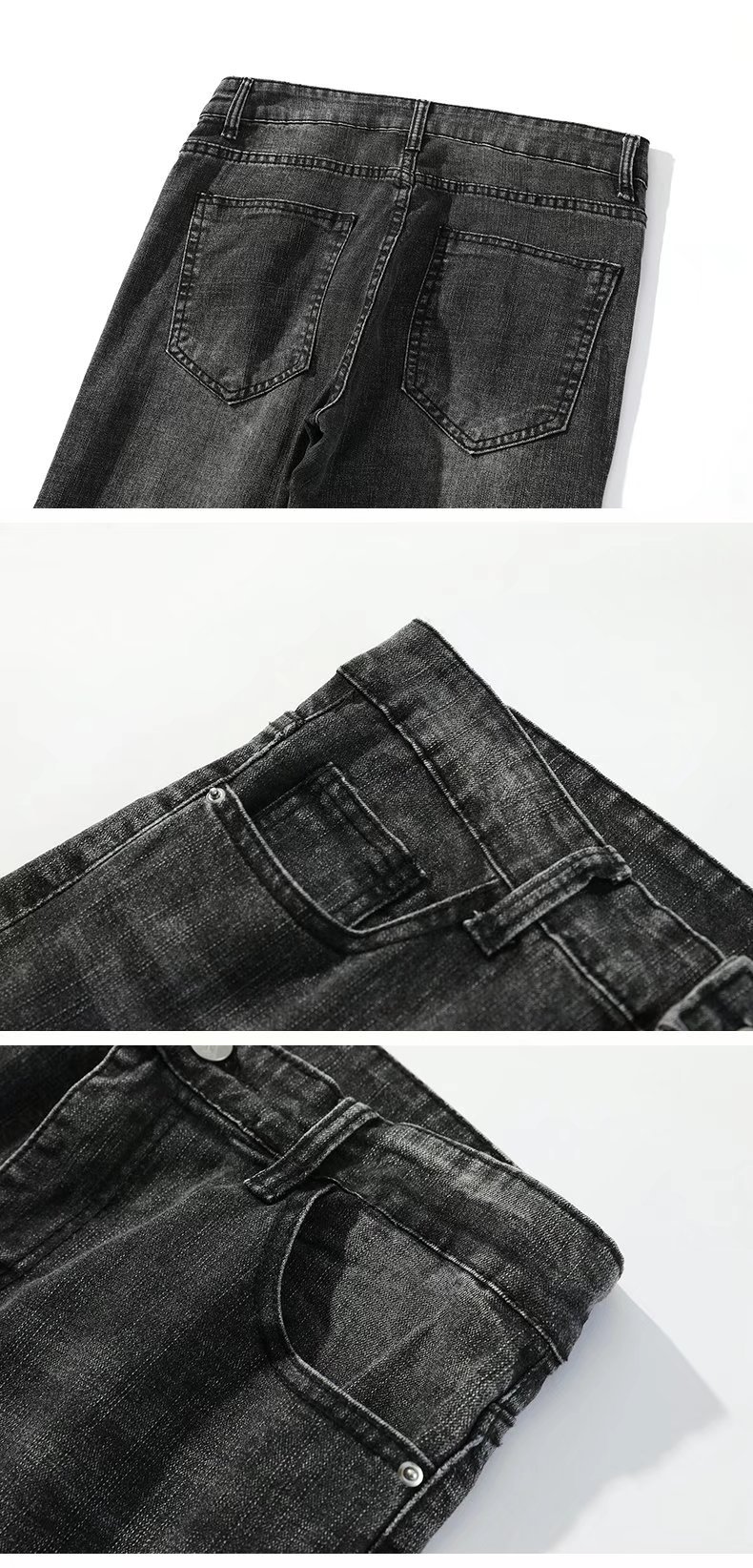 Men's Slim Fit Ripped Jeans - Stretch Denim Pants With Distressed Details For Casual Streetwear​_mkmklike.com