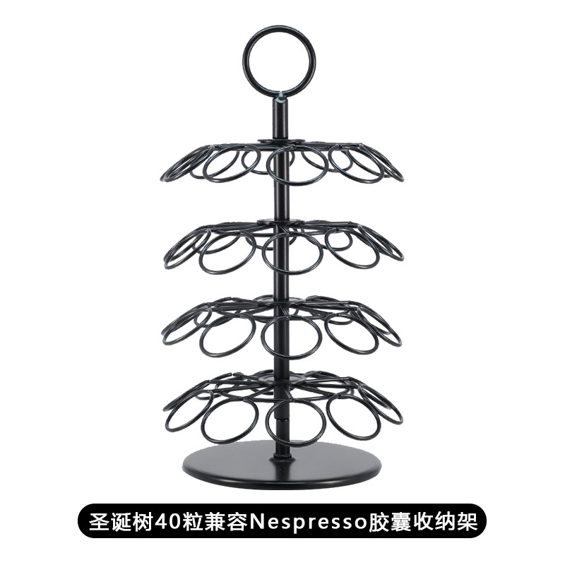 Compatible con Nespresso cápsulas de café árbol de Navidad 40 cápsulas de café almacenamiento estante de suelo giratorio