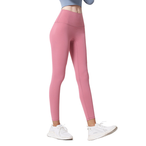 No embarrassment line peach butt tights high waist abdominal control running fitness pants European and American sports hip lifting yoga pants women's autumn