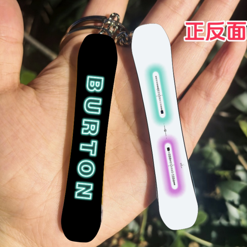 スキー人と同じ滑り板雪板アクリルキーホルダー両面ストラップミニかわいい雪友スポーツプレゼント