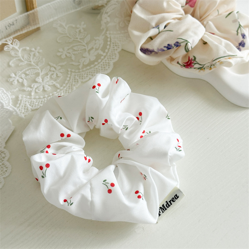 15g Weight Hair Tie Hair Accessories Type 1 Piece Quantity Casual, Holiday Occasion Cloth Material Cherry Pattern All Seasons Season Women's Gender Chinoiserie, Elegant, Lady Style Chinoiserie Elegant Lady Women's Cherry Cloth Hair Tie 3