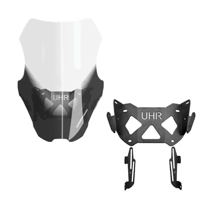 Suitable for Haojue UHR150 modified windshield can be raised and lowered front windshield rain protection chest HD transparent windshield accessories (Motorcycle front windshield) - transparent-smoke-color-can-be-raised-and-lowered-front-windshield