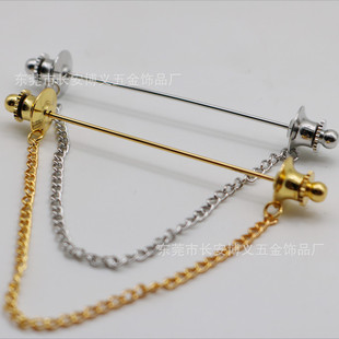 Men's Business Suit Lapel Pin Formal Wear Chain Accessory Tie Clip Collar Stick French Business Style