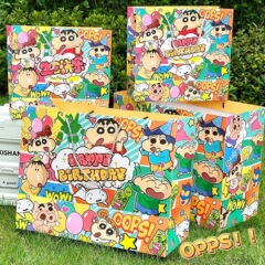 クレヨンしんちゃんお誕生日おめでとうございます。プレゼントバッグの高さを大きくします。