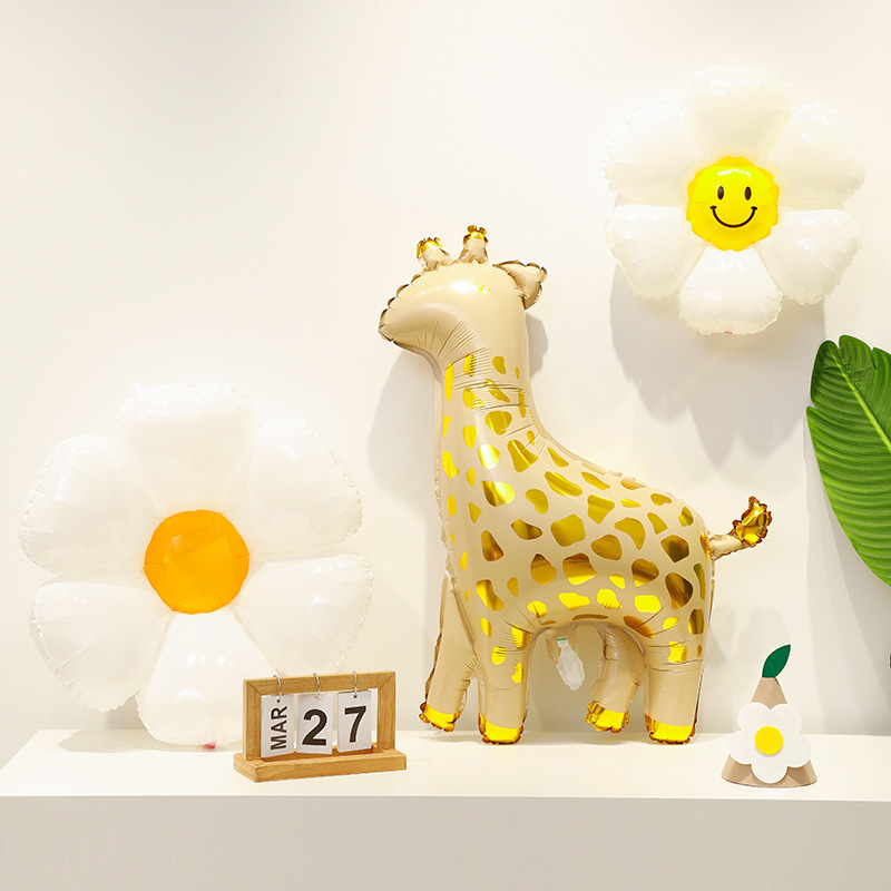 Decoración de cumpleaños para bebés con temática de regreso a clases, globos de animales de dibujos animados, diseño de fiesta infantil, sesión de fotos, jirafa, elefante