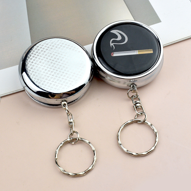 Creative Personalized Metal Ashtray Mini Portable Ashtray with Lid Bag Ashtray Bag Small Gift