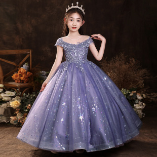 High-end Children's Evening Dress Flower Girl's Wedding Girl's Valla Dress Birthday Princess Dress Host Piano Performance Dress