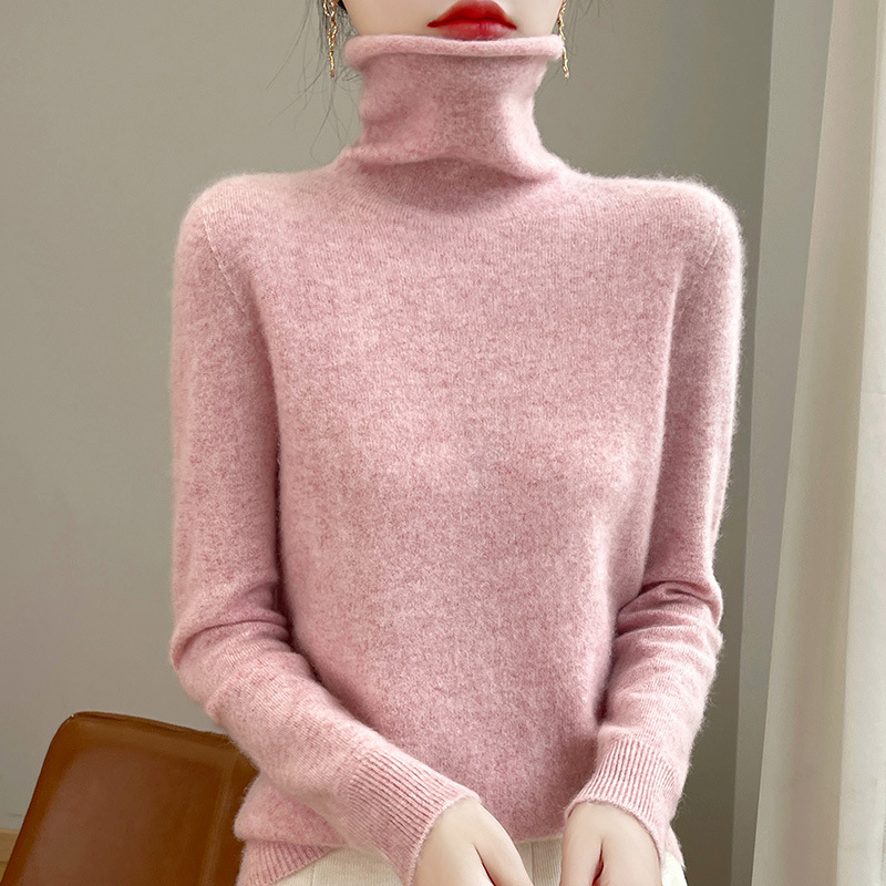 Cross-Border Pile Collar Slim Inner Layering Shirt for Women Autumn and Winter New High Collar Skin-Friendly Velvet Pullover Sweater for Women Cross-Border Pile Collar Slim Inner Layering Shirt for Women Autumn and Winter New High Collar Skin-Friendly Velvet Pullover Sweater for Women