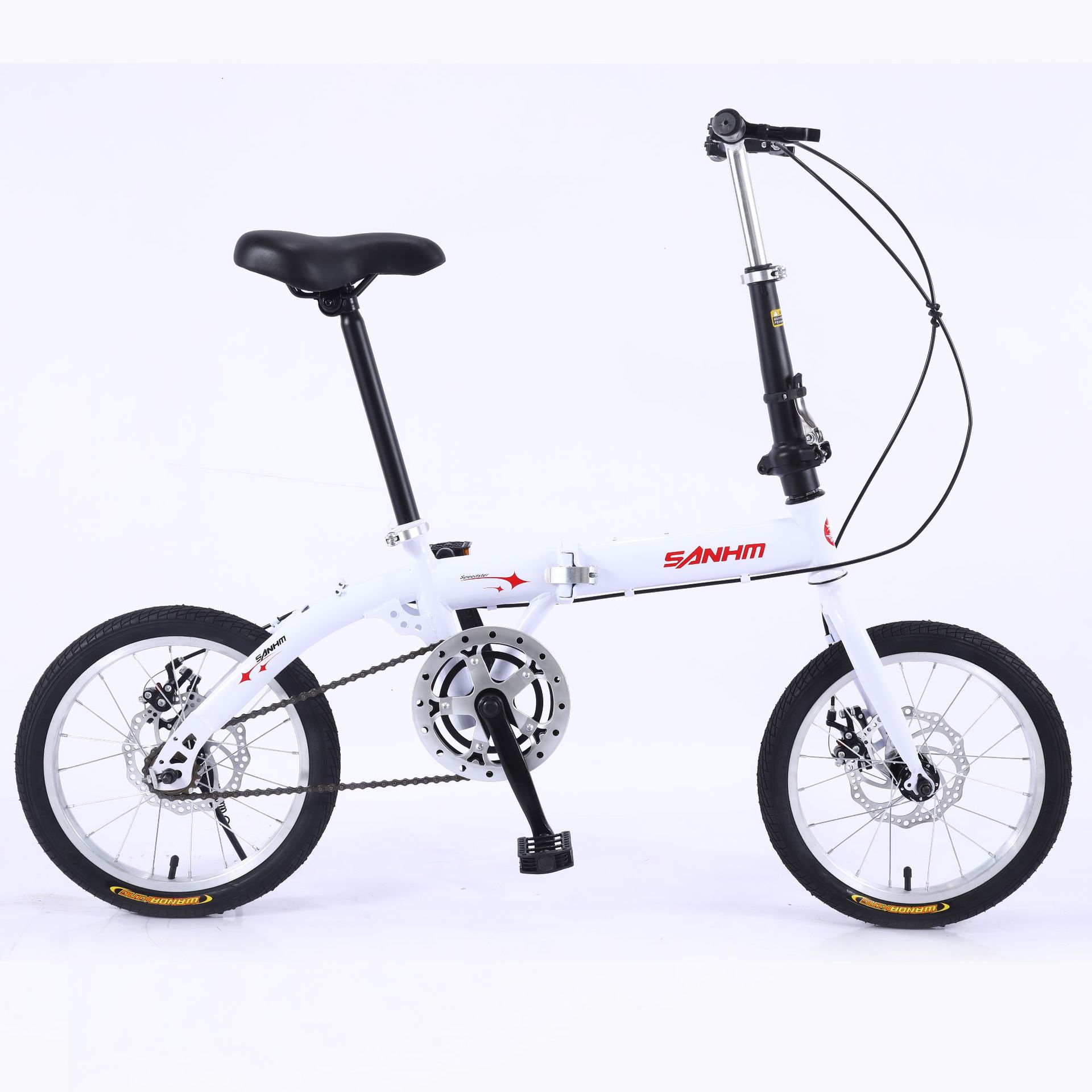 Wholesale Sanhema 16 inch single speed folding bicycle adult student portable bicycle disc brake cross-border gift car