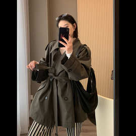 韩系宽松风衣外套女2025秋季新款小个子巨好看薄款韩版高级感短款