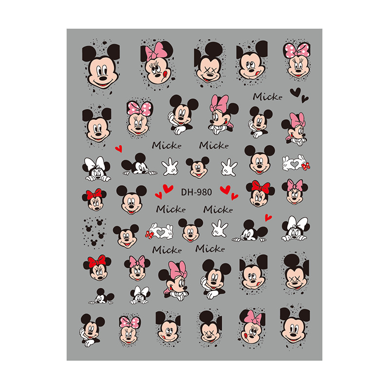 Redanco3D Plane Ins Popular Cartoon Nail Art Stickers Cute Mickey Mickey Mouse Nail Stickers Dh-980 Redanco3D Plane Ins Popular Cartoon Nail Art Stickers Cute Mickey Mickey Mouse Nail Stickers Dh-980
