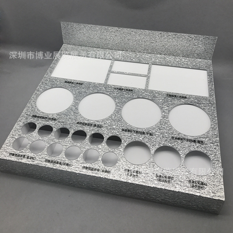 供应彩妆透明亚克力展示架 护肤品发光展示台桌面带视频陈列架子