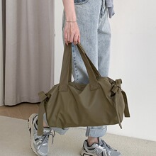 潮女轻便尼龙手提托特包高级感大容量健身包韩系简约休闲单肩包女