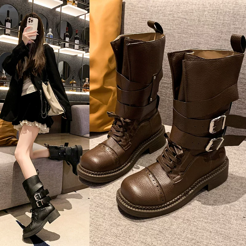 Martens, summer retro belt, buckle, universal low boots