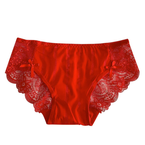 Zodiac year red underwear for women pure cotton crotch sexy lace girls low waist seamless hot pure lust style briefs