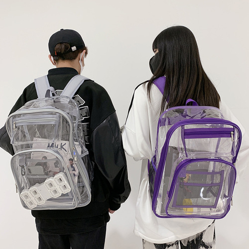Supply cross-border Amazon PVC backpack, pvc large school bag, transparent backpack, pvc transparent backpack