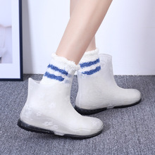 包邮防水鞋防滑软底雨鞋短筒女 果冻水晶学生休闲透明女防水鞋