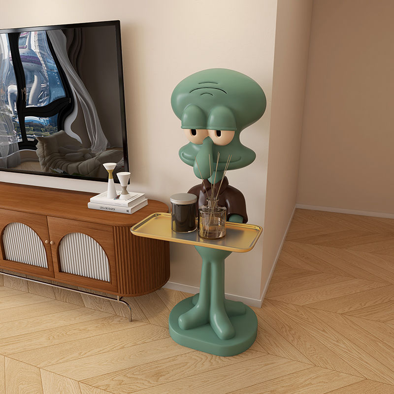 재고 1 미터 그물 CELEBRANT SQUIDWARD TRAY 플로어 투 플로어 오버 사이즈 장식품 핸드 헬드 근로자 거실 스토리지 랙 옆에 소파