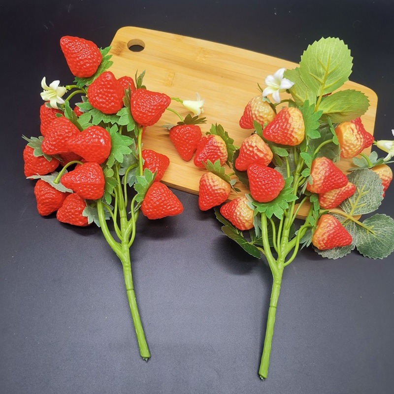 Simulation strawberry model fake strawberry lycheon skewers fruit…