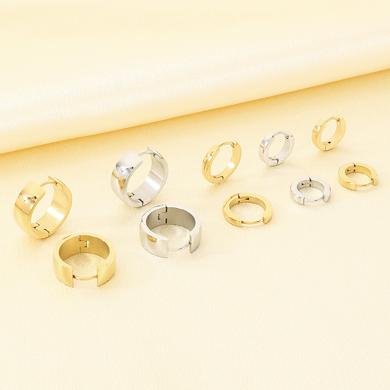 Minimalist Stainless Steel Hoop Earrings For Everyday Versatile Wear_voghion.com