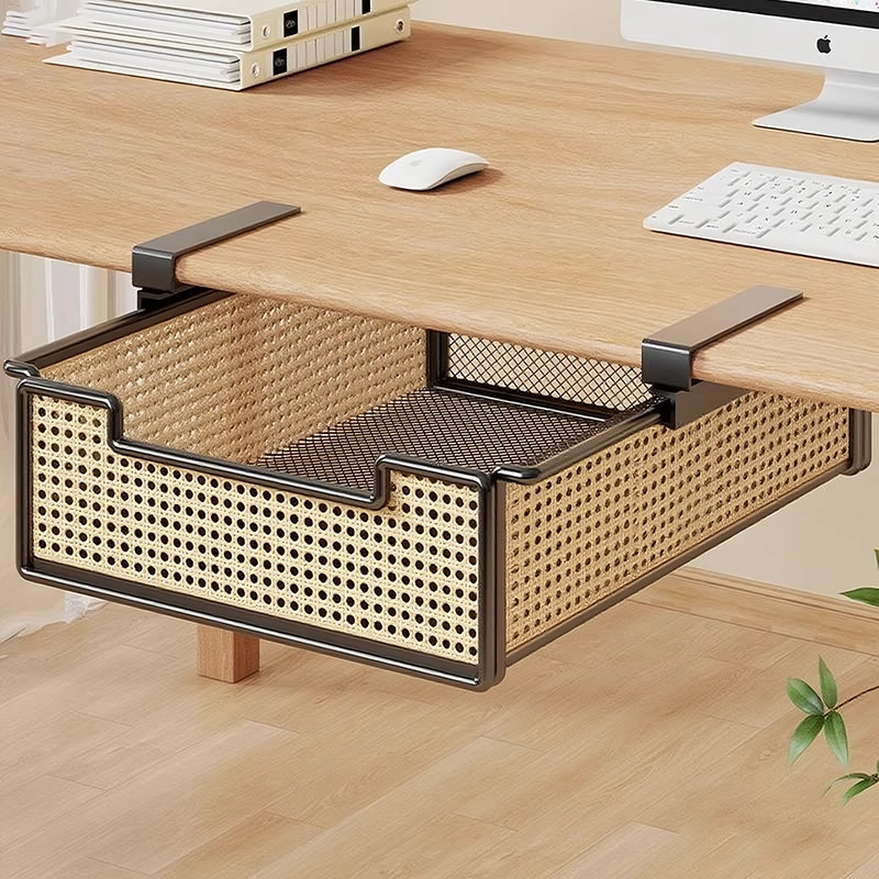 Under-Desk Storage Rack, Computer Desk Pull-Out Hanging Basket Organizer, Office Desk Organizer, Hanging Workstation Organization Tool Under-Desk Storage Rack, Computer Desk Pull-Out Hanging Basket Organizer, Office Desk Organizer, Hanging Workstation Organization Tool