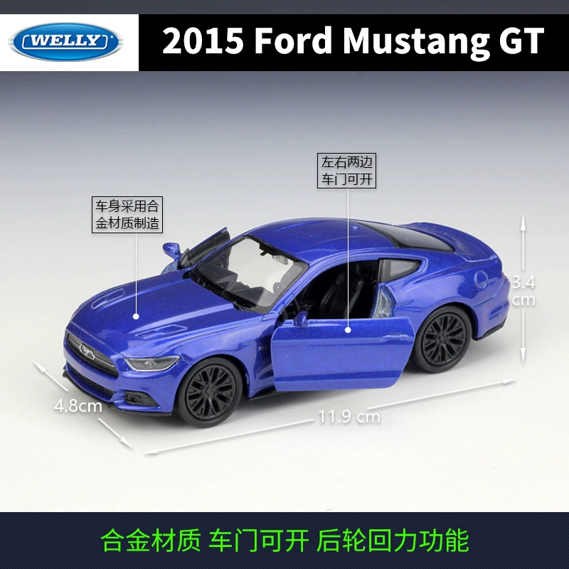 WELLY Willie 1:36 Ford Mustang 2015 Ford Mustang GT модель из сплава