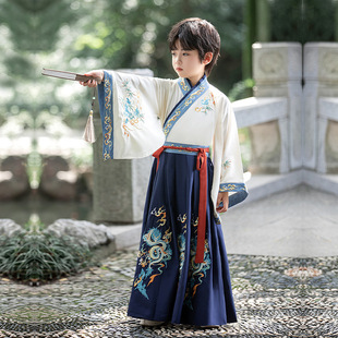 Han Dynasty Boys 2025 Summer Improved Original Children's Ancient Costume Chinese Style Ancient Costume Son and Prince Performance Wholesale