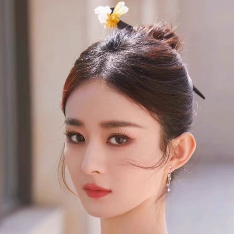 Clipper de cabello de estilo antiguo para mujeres nuevas flores chinas de madera bandeja clipper de cabello chino cheongsamos pasos agitando clipper de cabello tocado