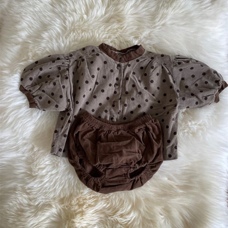 Camisa de muñeca de lunares de Bebé Ropa de Primavera de Bebé Ropa de estilo coreano para niños bebé primavera y otoño camisa de color de contraste de manga larga ropa para niños