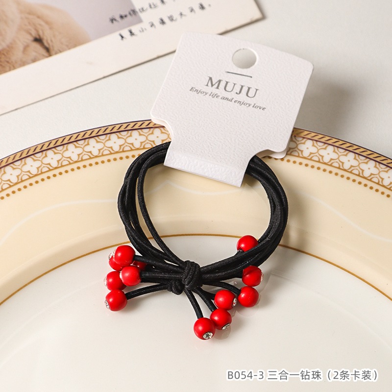 [Carga de tarjeta] sensación de alto nivel coreano de cabello de código de barras de moda de alta elasticidad de cabello anillo de cabello correa de cola de caballo