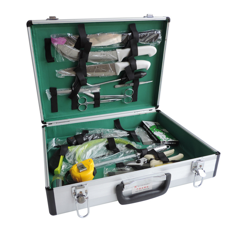 Caja del instrumento quirúrgico animal grande displane traje cerdo, ganado y ovejas animal displane hacha machete herramienta equipo de cría